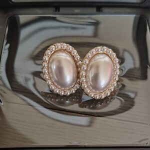 Classic Pearl Halo Stud Earrings